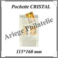 POCHETTES en CRISTAL - Pour Timbres - 115*160 mm - Sachet de 100 (135867)