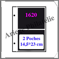 Pages FUTURA Plastique Transparent - E2 - 2 Poches : 145x230 mm - Paquet de 5 Pages (1620)