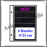 Pages FUTURA Plastique Transparent - E40 - 6 Bandes : 40x230 mm - Paquet de 5 Pages (1631)