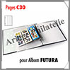 Pages FUTURA Plastique Transparent - C30 - 3 Bandes Verticales : 75x290 mm - Paquet de 5 Pages (1634) Yvert et Tellier