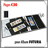 Pages FUTURA Plastique Transparent - C20 - 2 Bandes Verticales : 115x290 mm - Paquet de 5 Pages (1635) Yvert et Tellier