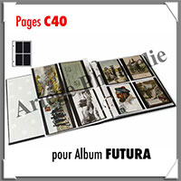 Pages FUTURA Plastique Transparent - C40 - 4 Poches : 113x145 mm - Paquet de 5 Pages (1640)