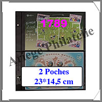 Pages FUTURA Plastique Noir - GIGA 2 - 2 Poches : 145x230 mm - Paquet de 5 Pages (1789)