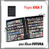 Pages FUTURA Plastique Noir - GIGA 7 - 7 Bandes : 33x230 mm - Paquet de 5 Pages (1797) Yvert et Tellier