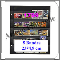 Pages FUTURA Plastique Noir - GIGA 5 - 5 Bandes : 49x230 mm - Paquet de 5 Pages (1799)