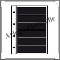 Pages INITIA Plastique Noir - INITIA 6 - 6 Bandes : 195x40 mm - Paquet de 10 Pages (24404)