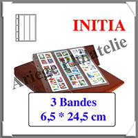 Pages INITIA Plastique Transparentes - INITIA 3V - 3 Bandes Verticales : 65*245 mm - Paquet de 10 Pages (24418)